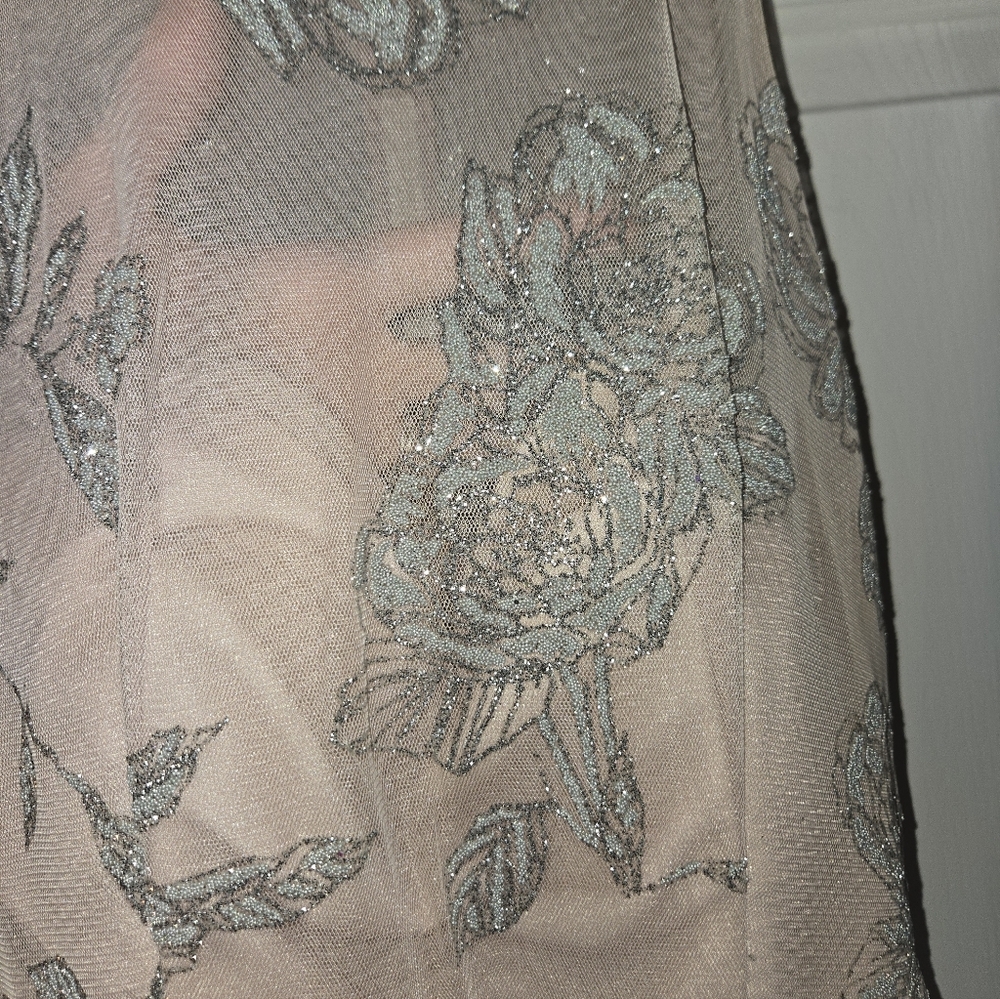 Hayley Paige Occasions Light Pink Glittery Halter Gown Size 4 - Picture 6 of 14